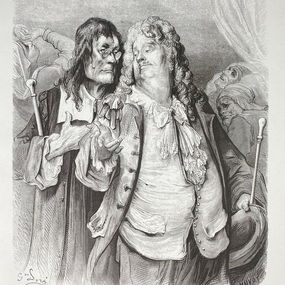 Dore, Fables, Hen with Golden Eggs, Doctors, Bookplate, Art, ~ 240706-WH 290 - Picture 3 of 4